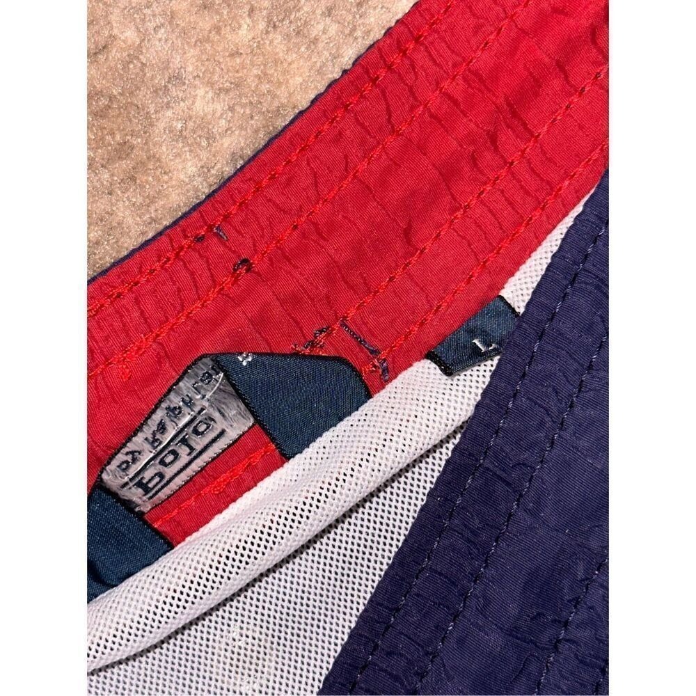 Nice Vintage Polo Ralph Lauren NAVY BLUE WITH  red LOGO swim Shorts - large Good - Picture 3 of 7